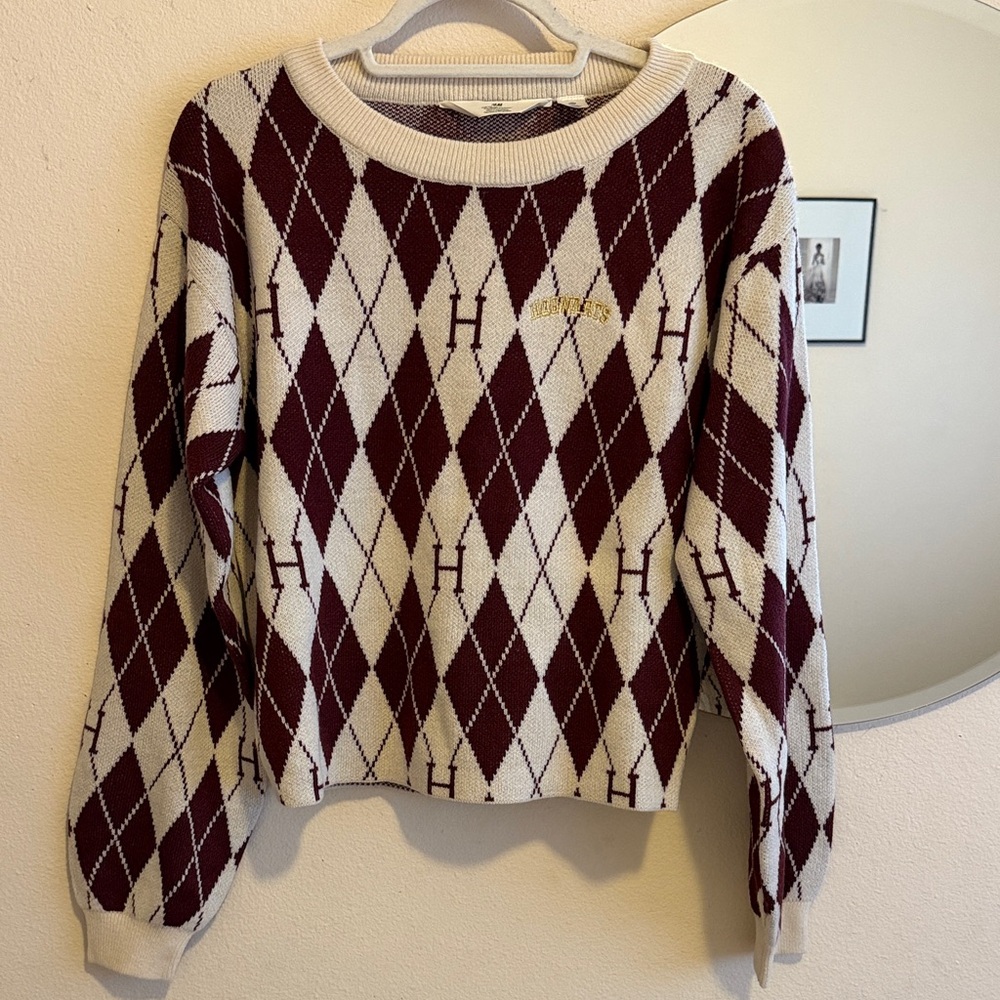 H&M Harry Potter Hogwarts Argyle Sweater